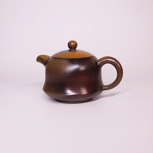 Artisan Rongchang Chinese pottery teapot pure handmade ceramics with a smooth brown finish