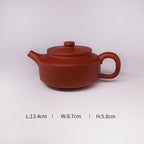Chinese Rongchang handcrafted teapot in deep red pure handmade ceramics with lid and handle
