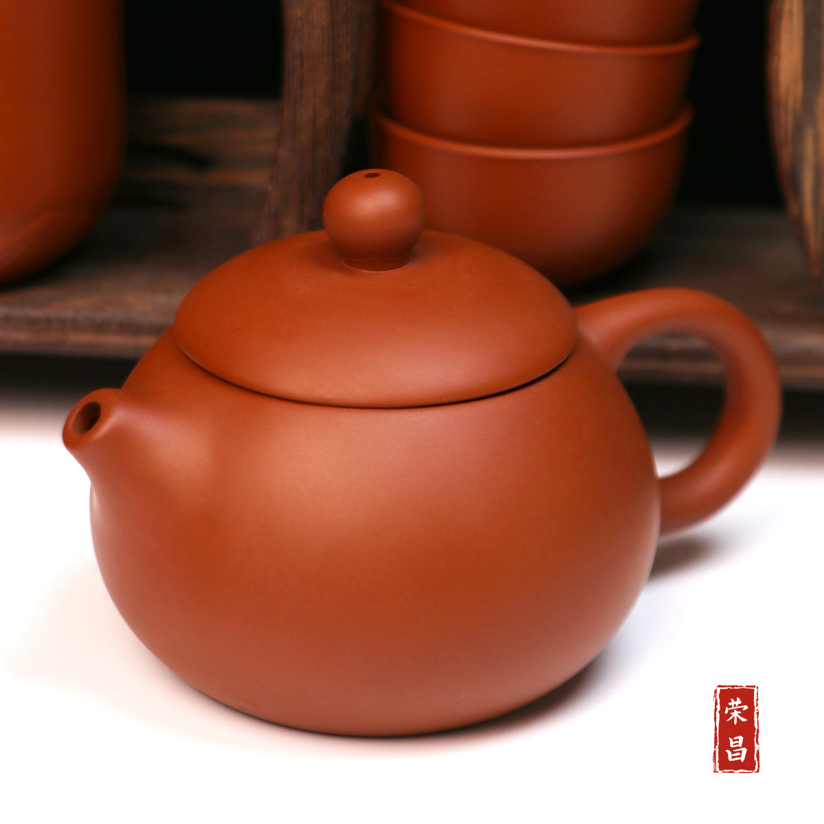 Handmade Rongchang ceramic teapot with a smooth finish and a classic design for tea enthusiasts