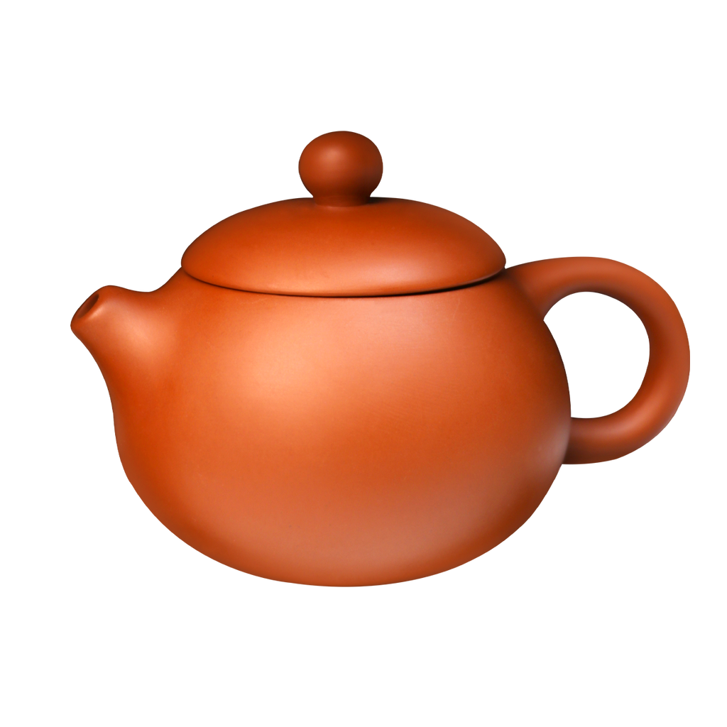 Handmade Rongchang ceramic teapot with a smooth finish and rounded lid for stylish tea serving