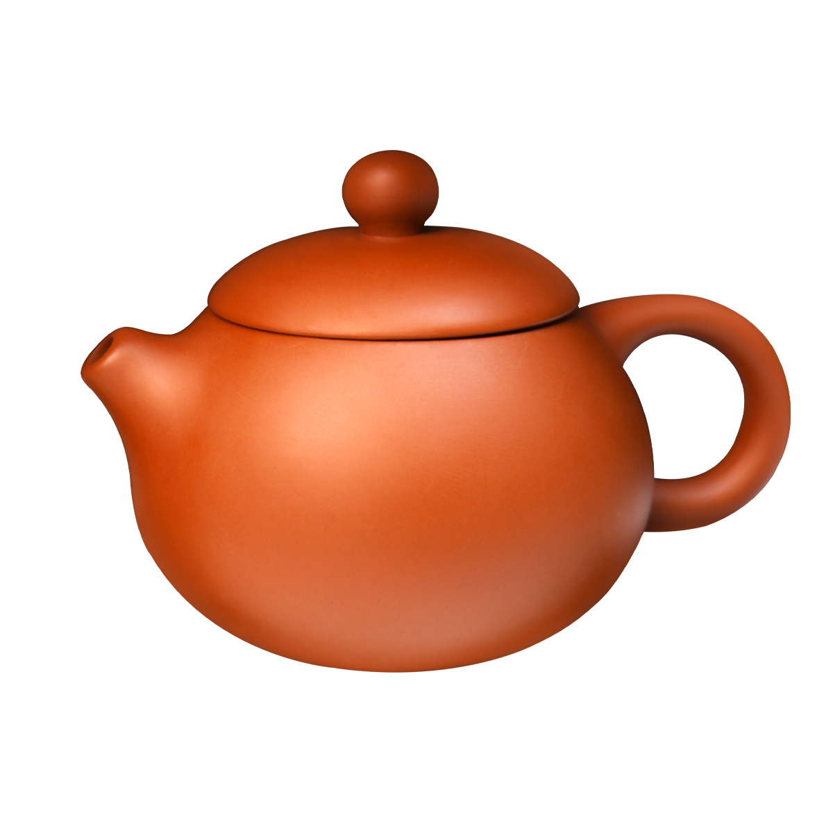 Handmade Rongchang ceramic teapot with a smooth finish and rounded lid for stylish tea serving