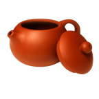 Handmade Rongchang ceramic teapot in rich clay color with a smooth finish and elegant design