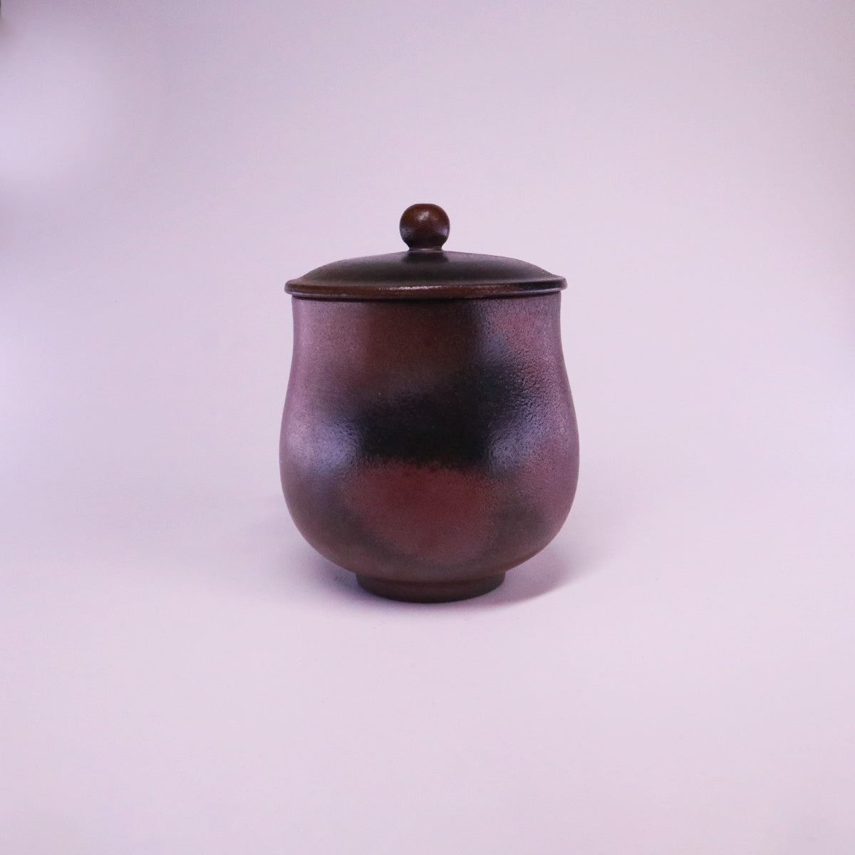 Handcerami pure handmade Chinese Rongchang ceramics Belle Cup with lid in dark reddish brown