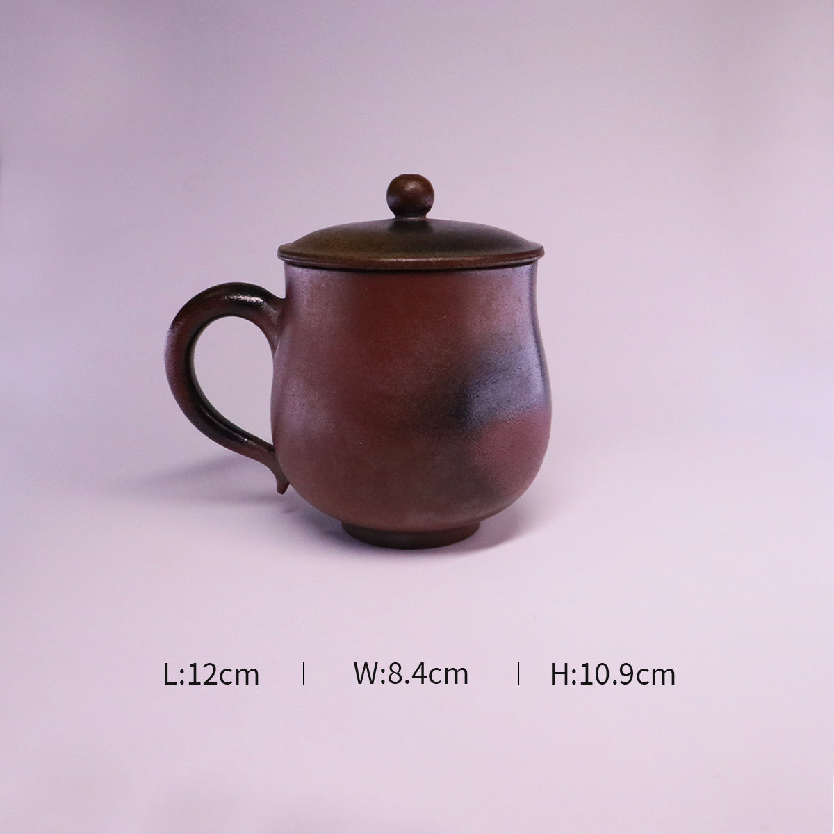 Chinese Rongchang ceramics Belle Cup handmade pure ceramic mug with lid in brown