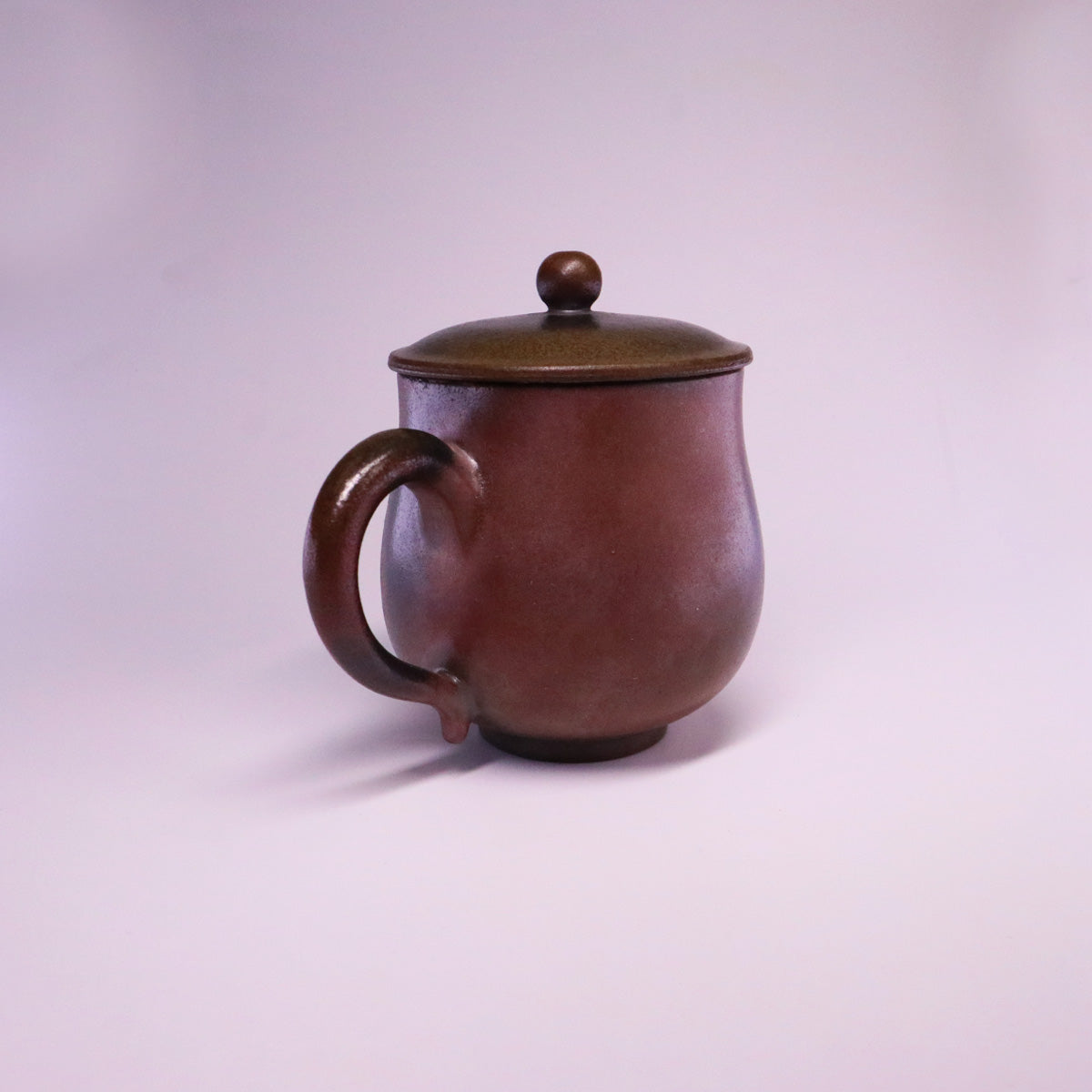 Chinese Rongchang ceramics Belle Cup handmade pure ceramic cup with lid and large handle